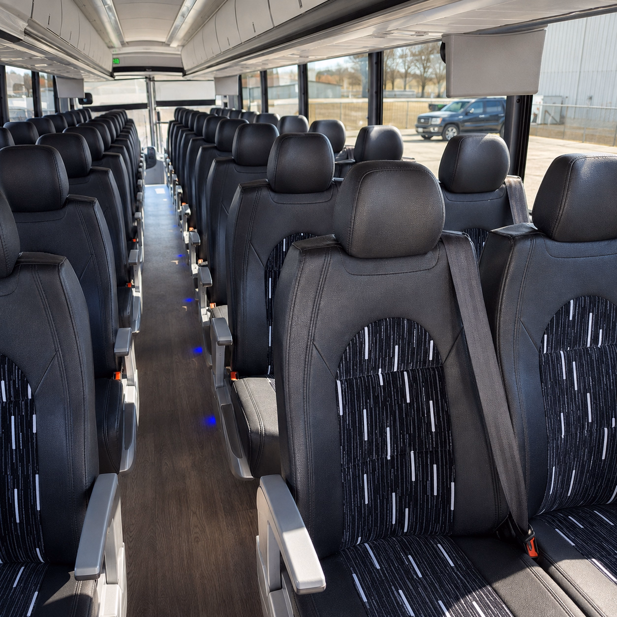 overland park charter bus interior
