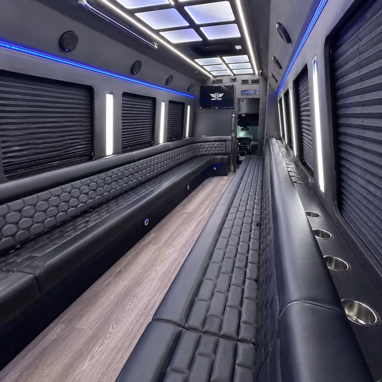 overland park party bus rental interior